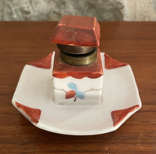 Encrier ancien porcelaine - encrier,