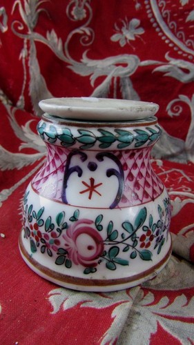 Ancien encrier porcelaine - ancien, en