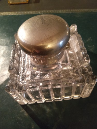 Encrier ancien cristal - encrier,